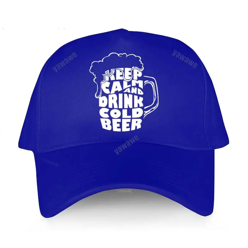 Karštas pardavimas medvilnės kepurės prekės ženklo kasdienė lauko žvejybos kepurė Keep Calm Drink Cold Beer unisex fashion Beisbolo kepuraitė originalios vyriškos kepurės