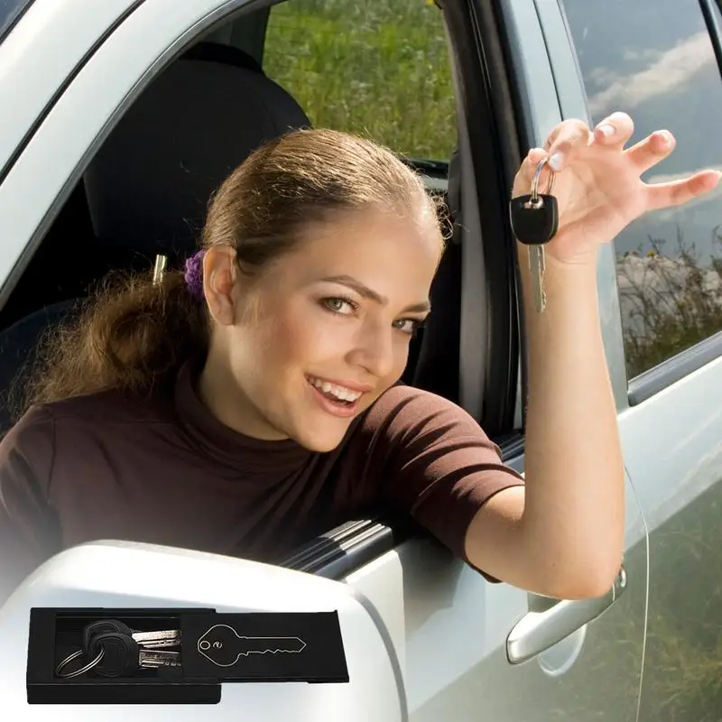 Magnetinis automobilinių raktų laikiklis Stiprus magnetas Automatiniai raktų pakabukai Oro sąlygoms atsparus automobilio raktų laikiklis raktams ir smulkiems daiktams lauke