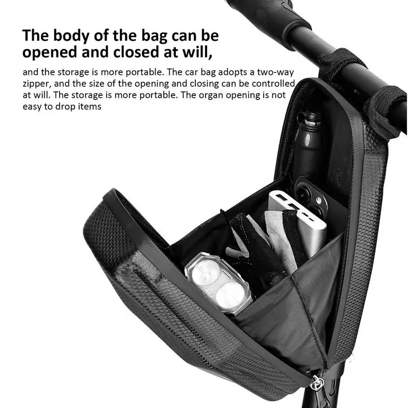 Motorolerio laikymo krepšys Neperšlampamas dviračio priekinis krepšys Didelės talpos kieto apvalkalo vairo krepšys Paspirtukų saugojimas Atspindintis paspirtukams