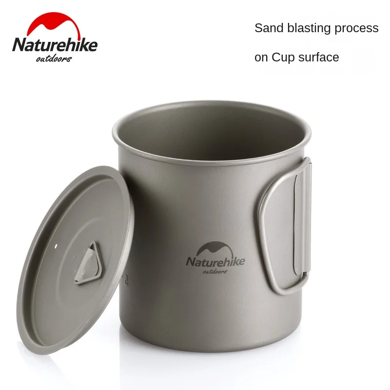Naturehike Titanium Cup Titanium Bowl Pure Titanium Folding Bottle Nešiojami lauko iškylų indai