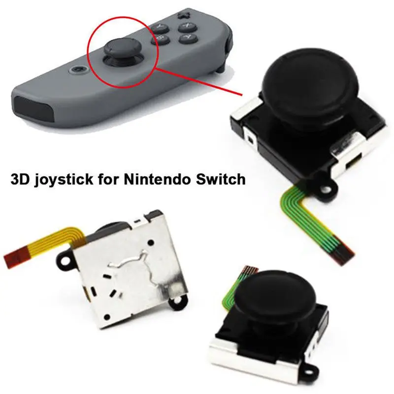 Populiariausi pasiūlymai 3D analoginės vairasvirtės nykščio lazdelės jutiklių keitimas Nintendo Switch Joy Con valdikliui