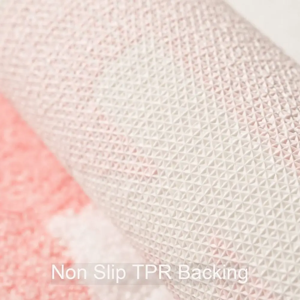 Rožinis ir baltas vonios kilimėlis Mielas gauti nuogas neslystančių grindų kilimų mašina plaunama super sugerianti vonios kilimėliai Kubilas Dušas Miegamasis