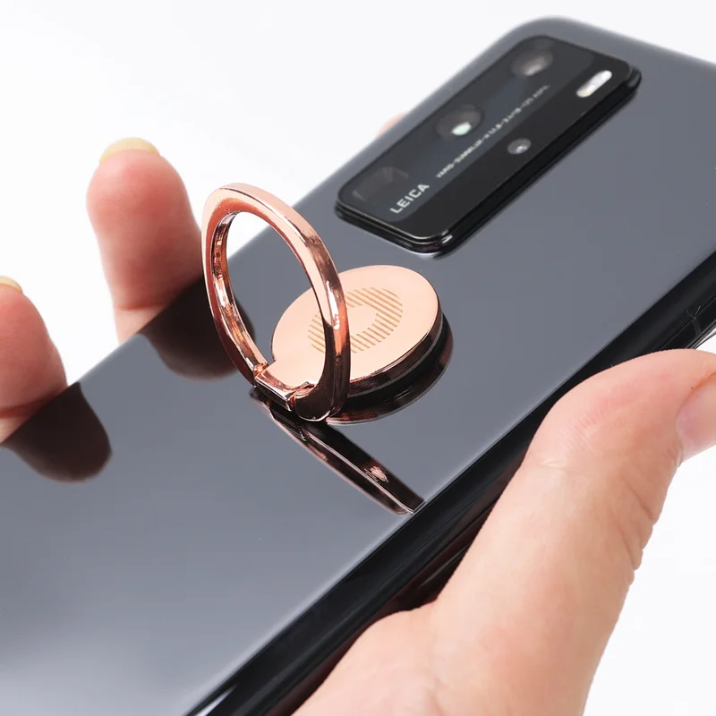 Universalus metalinis telefono laikiklis Piršto žiedas Klijuojamas Mobiliųjų telefonų darbalaukio stovas 360 Rotatable, skirtas Samsung iPhone Xiaomi Google