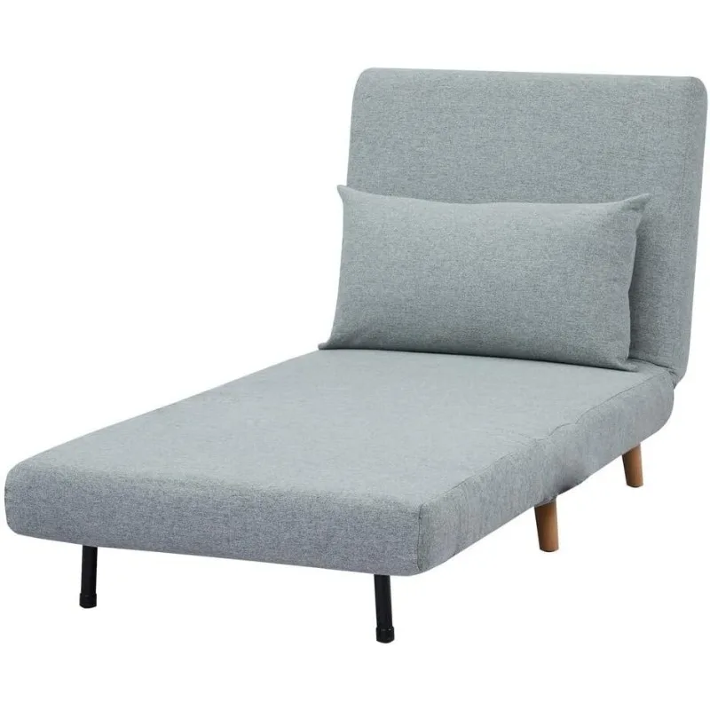 tris kartus sulankstoma konvertuojama sofa-sofa-lova su nuimama pagalve ir kojomis, šviesiai pilkos sofos svetainės baldams