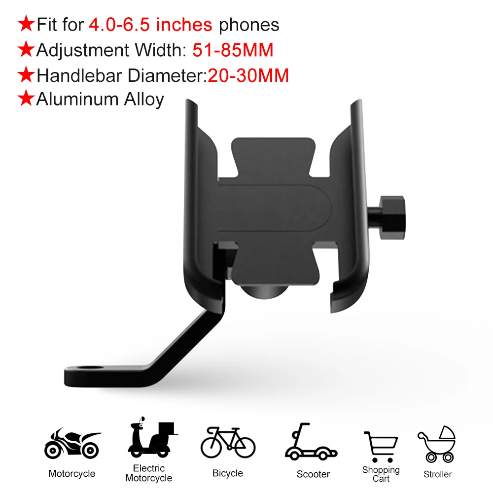 1 ~ 8PCS dviračio mobiliojo telefono laikiklis 360° sukimosi aliuminio lydinio motociklas Mobiliojo telefono laikiklio tvirtinimo priedai