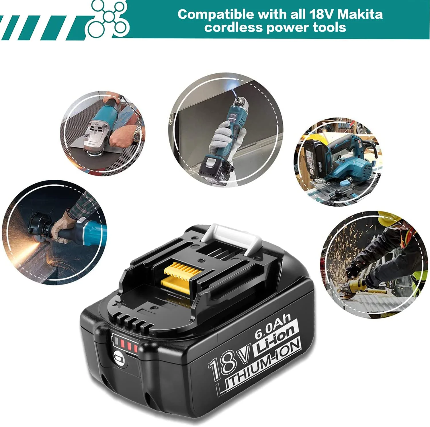 100% Original Für Makita 18V 6000mAh Aufladbare Power Werkzeuge Batterie mit LED Li-Ion Ersatz LXT BL1860B BL1860 BL1850