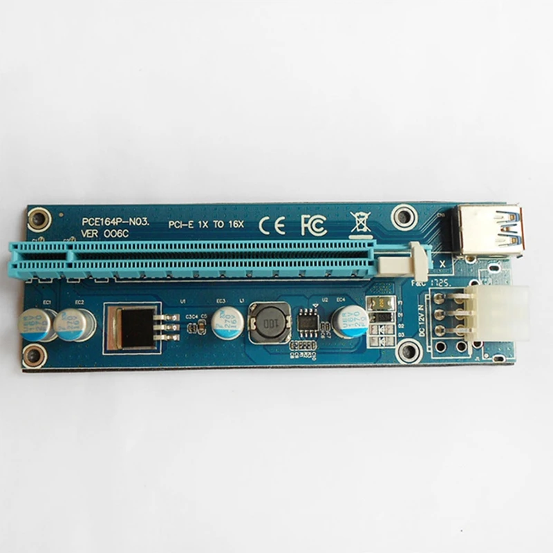 10vnt VER006C nuo 1X iki 16X PCI Express PCIE PCI-E stovo kortelė 006C plėstuvas 60Cm USB 3.0 kabelis SATA į 6Pin BTC kasybos kasykla