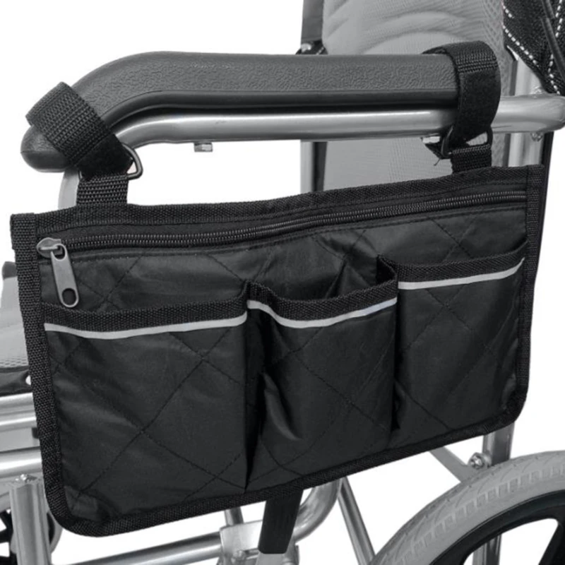 1pc Walker elektrinis paspirtukas neįgaliojo vežimėlio porankis šoninis laikymo krepšys sėdynė porankis laikymo krepšys