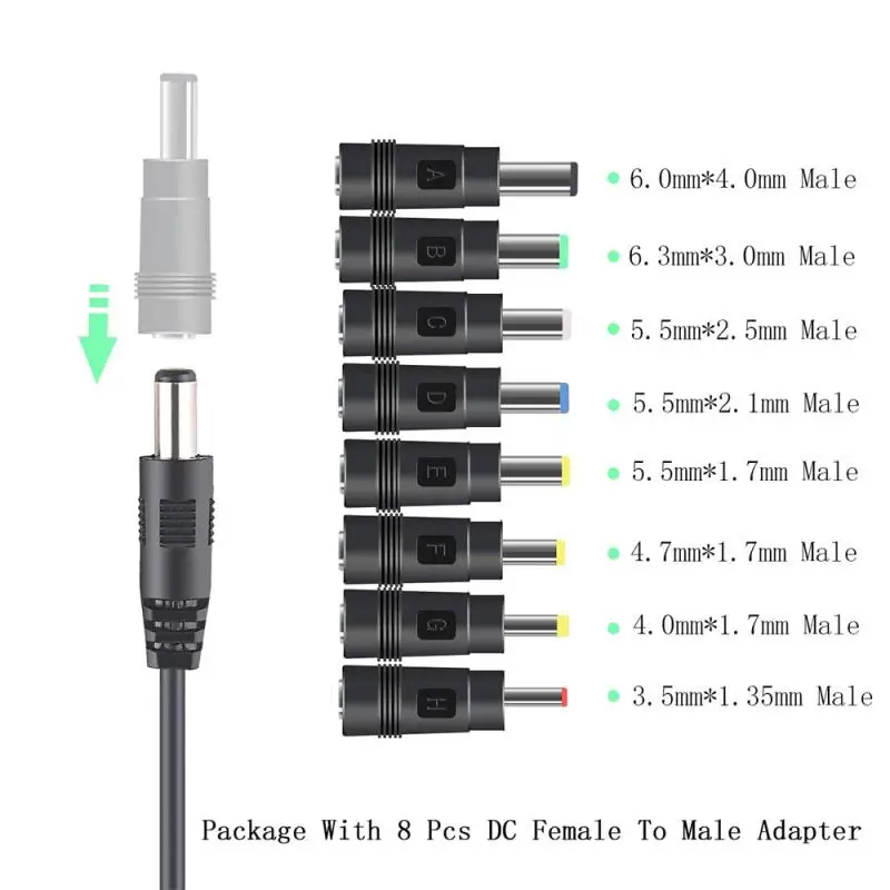 1~7PCS 0.8m USB 2.0 A tipo vyriško ir nuolatinės srovės kištuko maitinimo jungtis mažiems elektronikos įrenginiams USB prailginimo kabelis 5.5 * 2.1mm 5.5 * 2.5mm