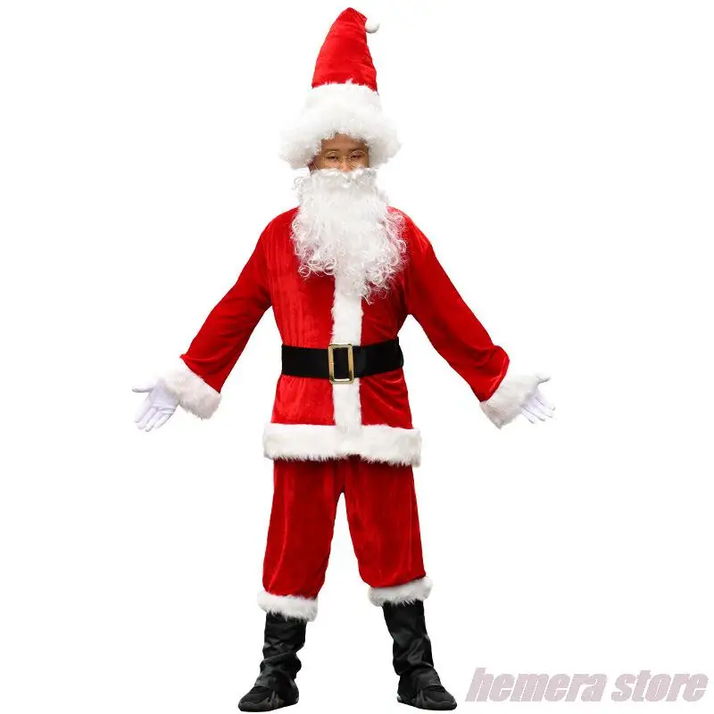 2023 Kalėdų senelis Cosplay Kalėdų Naujųjų metų vyriški kostiumai Deluxe Classic suaugusiųjų rinkinys Karnavalo vakarėlis Vaidmenų žaidimas Kostiumai Dropshipping