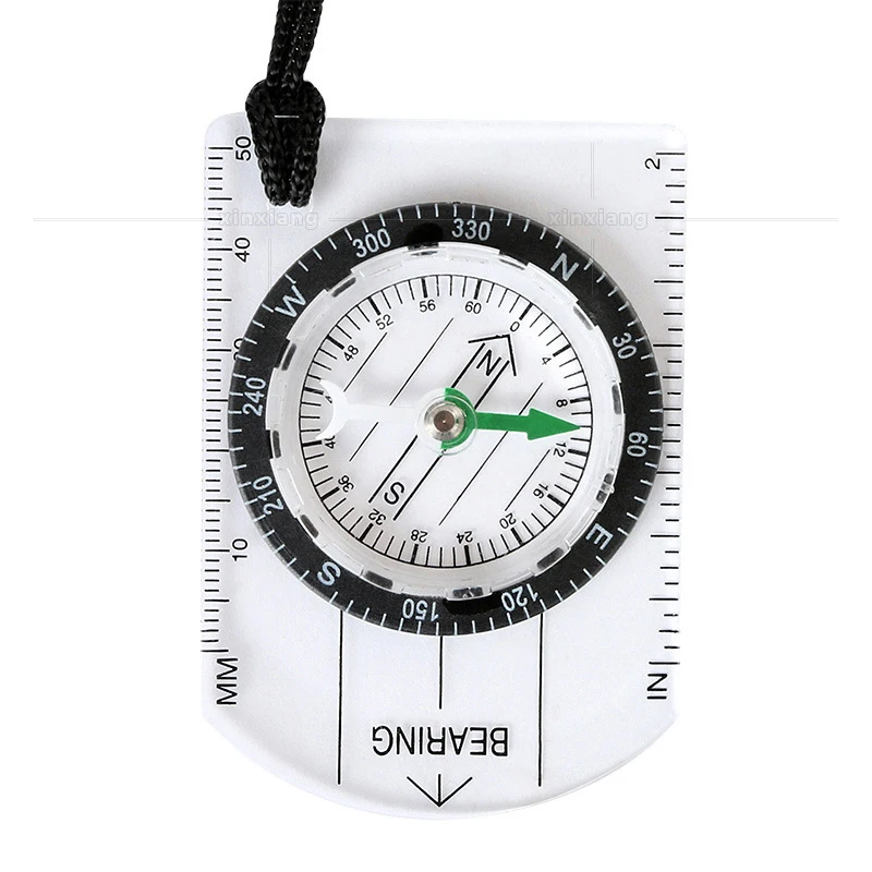 2PCS Lauko kempingas Žygiai Skaidrus plastikinis kompasas Proporcingas pėdsakas Kelionės Karinis kompasas Įrankiai Kelionių rinkiniai