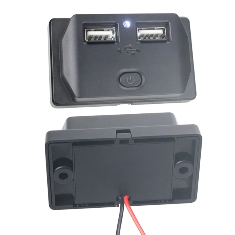 3.1A Dvigubi USB automobiliniai įkrovikliaiSocket USB įkrovimo lizdo maitinimo adapteris, suderinamas su motociklų sunkvežimio keturračiu valties automobiliu