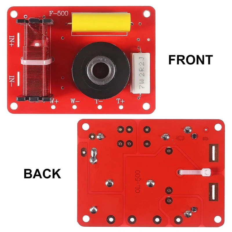 3 PCS 2 krypčių garsiakalbių sistemos garso kryžminio perjungimo filtrai raudono plastiko dažnio skirstytuvas