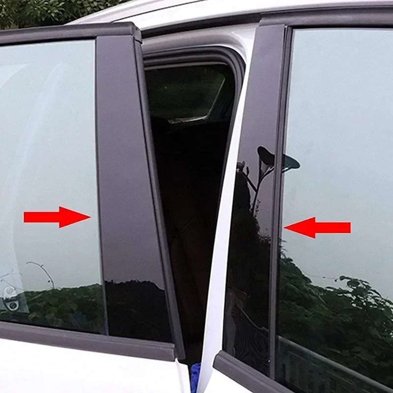 6vnt Automobilio stulpų stulpai Durų langų dekoravimo lipdukai Lipdukų apdaila Dangtelis Jeep Compass 2007 2008-2015 Juoda Auto priedai