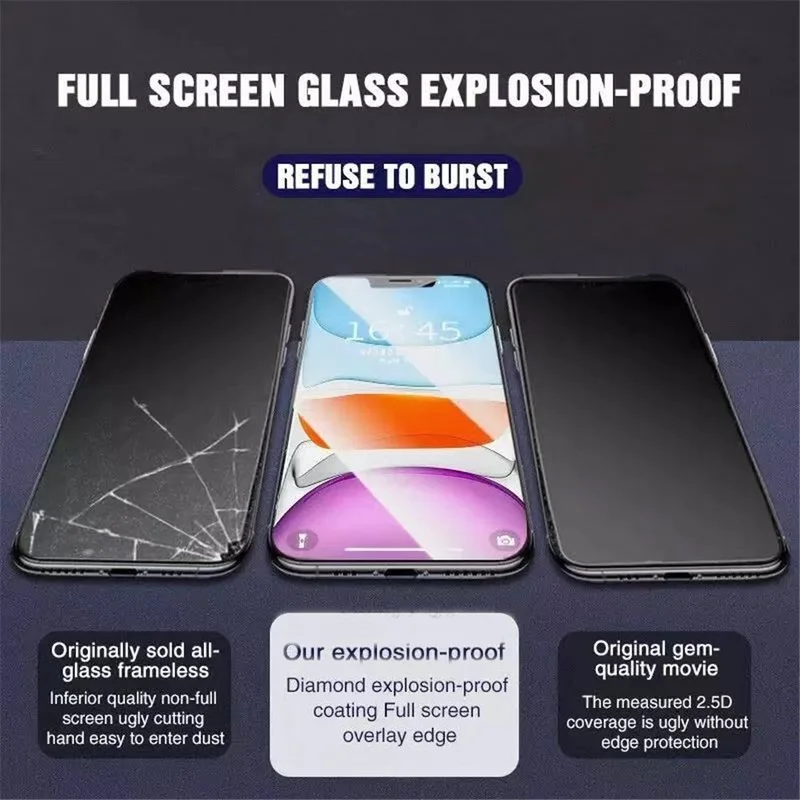 9H grūdintas apsauginis stiklas, skirtas IPhone 11 12 13 14 Pro Max Mini ekrano apsaugos plėvelei IPhone XR X XS Max stiklo plėvelėje