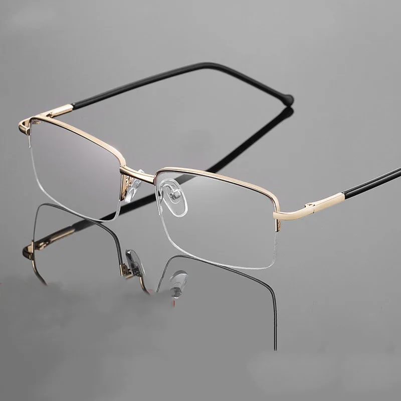 Ahora Metalinis Pusė rėmelio Fotochrominiai skaitymo akiniai Ultralight Vyriški akiniai nuo saulės Blokuojantys mėlyną šviesą Presbiopija Akiniai Atspalvis