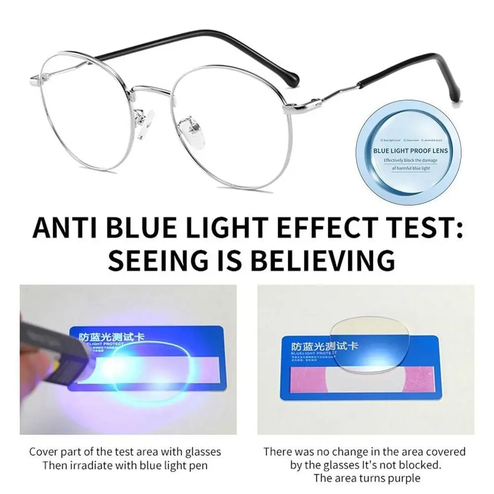 Anti-Blue Light akiniai Moterys Vyrai Oversized Apvalus optinis rėmelis Akių apsauga Itin šviesūs akiniai Klasikiniai biuro akiniai