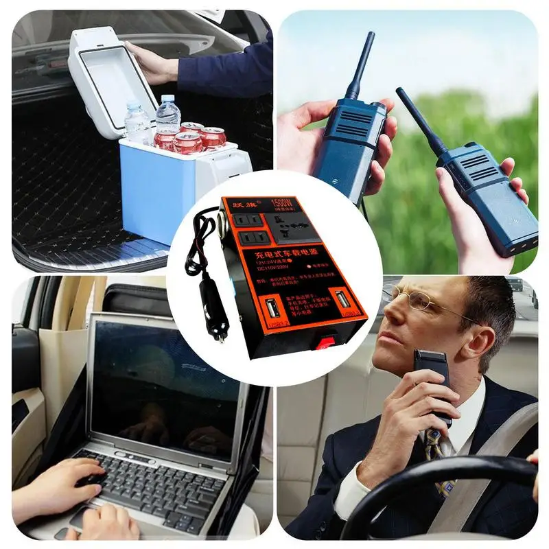 Automobilio maitinimo keitiklio įkroviklio adapteris USB DC į AC keitiklis automobiliui USB įkrovimo keitiklis transporto priemonėms Automobiliniam dulkių siurbliui