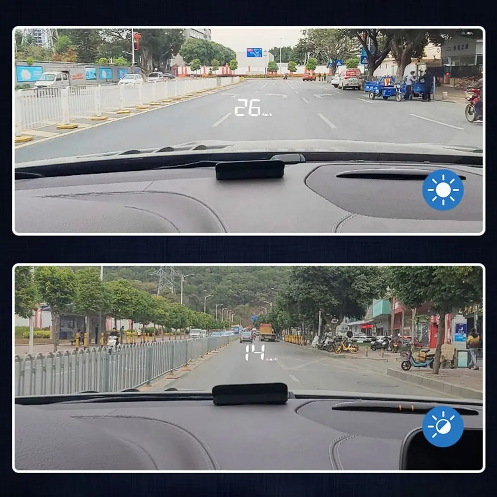 EOBD automobilio GPS HUD universalus OBD2 didelis šriftas aukštyn ekranas sukimosi greitis įtampos signalizacija skaitmeninis spidometras automobilio priedas