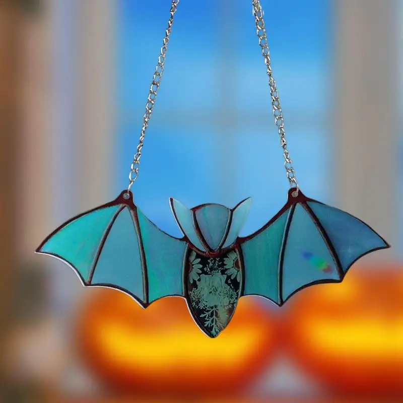 Helovino šikšnosparnių pakabinimo dekoravimas Akrilo vaivorykštės gamintojas Saulės gaudytojų dekoravimas Daugkartinio naudojimo akrilo šikšnosparnių dekoravimas miegamajame