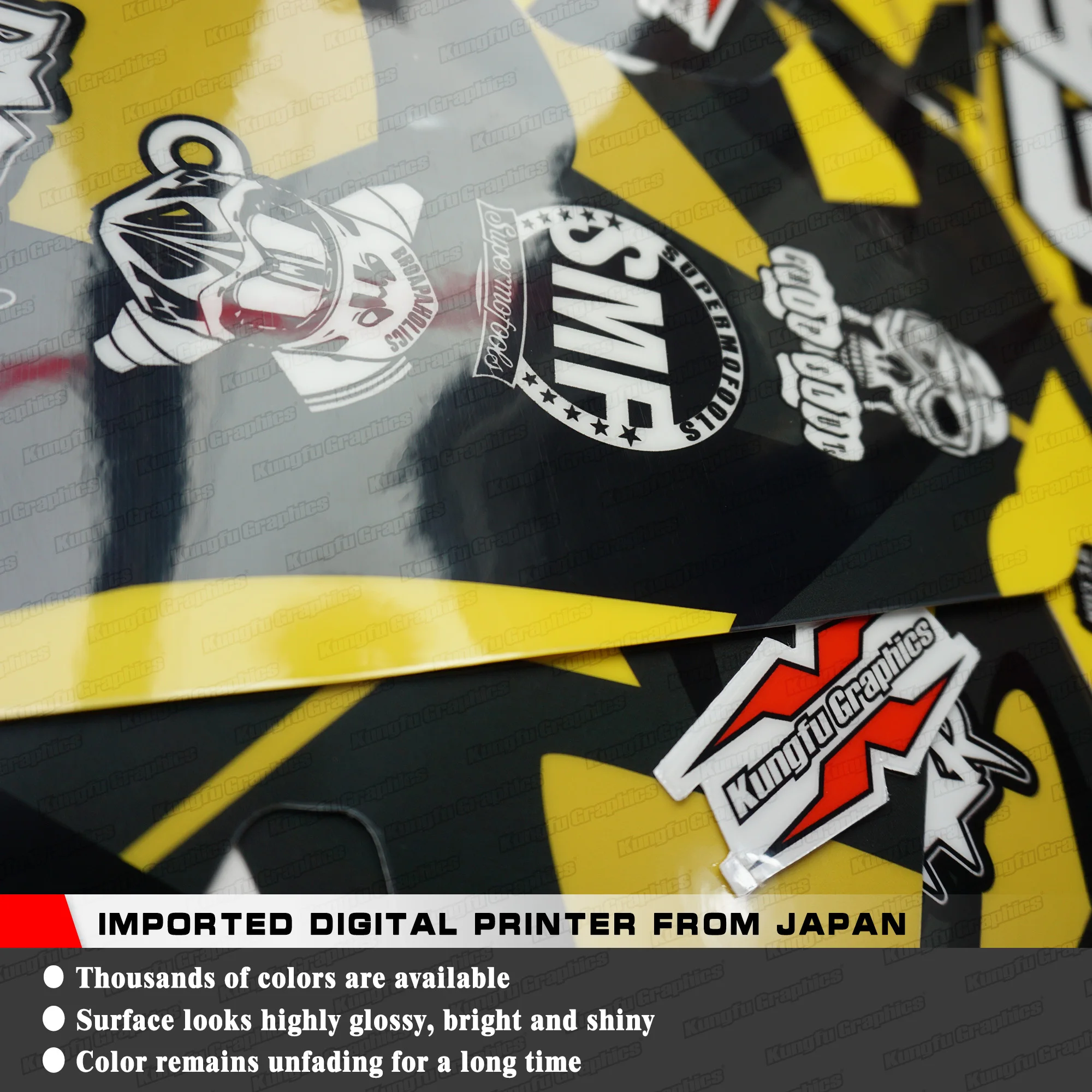 KUNGFU GRAPHICS Custom Sticker Decal Wrap Kit, skirtas TRS Trials Bike TRRS ONE R RR GOLD 2016-2024