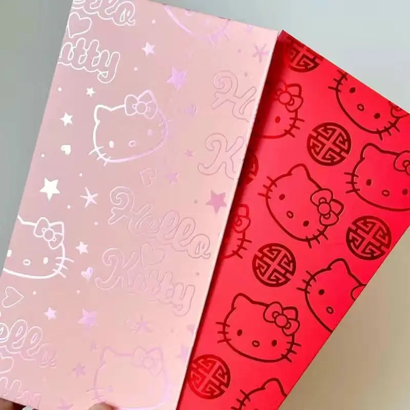 MINISO Animacinis filmas Universalus Hello Kitty Naujųjų metų raudonas vokas Nuotaka Kūrybinis aukštas grožis Miela Naujausia pavasario šventė