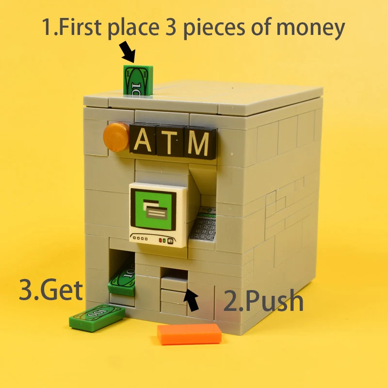 MOC seifo modelio statybinių blokų bankomatas 