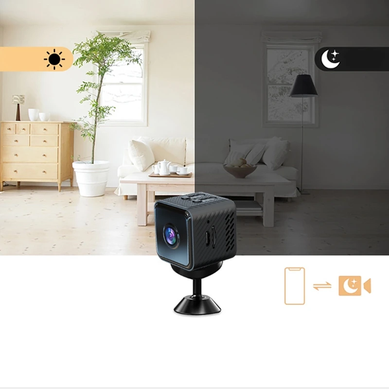 Mini Wifi kamera Namų apsaugos stebėjimo kameros monitorius Belaidis 1080P vaizdo įrašas Skaidrus IR naktinio matymo judesio aptikimas