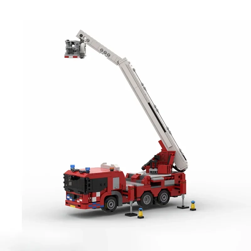 Moc statybinių plytų automobilio modelis Olandų gaisrinė mašina Oro platformos lifto technologija blokuoja dovanas Kalėdiniai žaislai 
