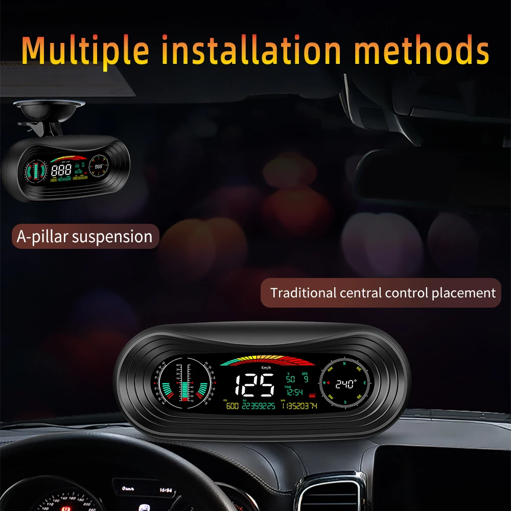 NAUJAS P18 GPS bekelės galvutė aukštyn ekranas inklinometras automobilio skaitmeninis spidometras Įtampos ekranas Nuovargis Vairavimo greičio viršijimo signalizacija