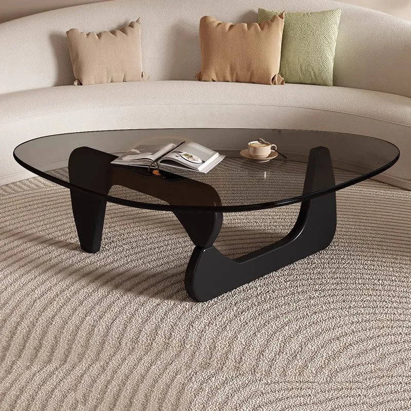 Netaisyklingas mažas prabangus kavos staliukas Modernus paprastas žemo stiklo šiaurietiškas kavos staliukas Minimalistinis dizainas Mesa pagalbinis namų dekoras