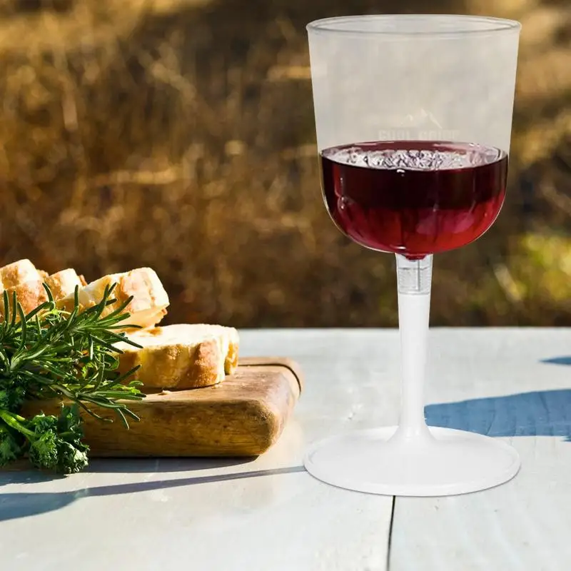 Sulankstoma vyno taurė Nedūžtanti skaidri sulankstoma vyno taurė Daugkartinio naudojimo lengvos vyno taurės su kotu lauke ir