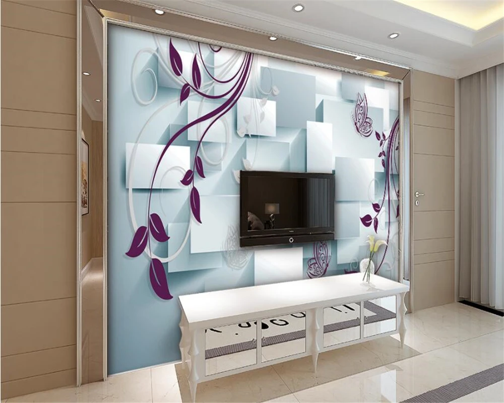 beibehang Custom Wallpaper 3D Frame Flower Vine TV fonas Svetainės fonas Freska 3D tapetai papel de parede