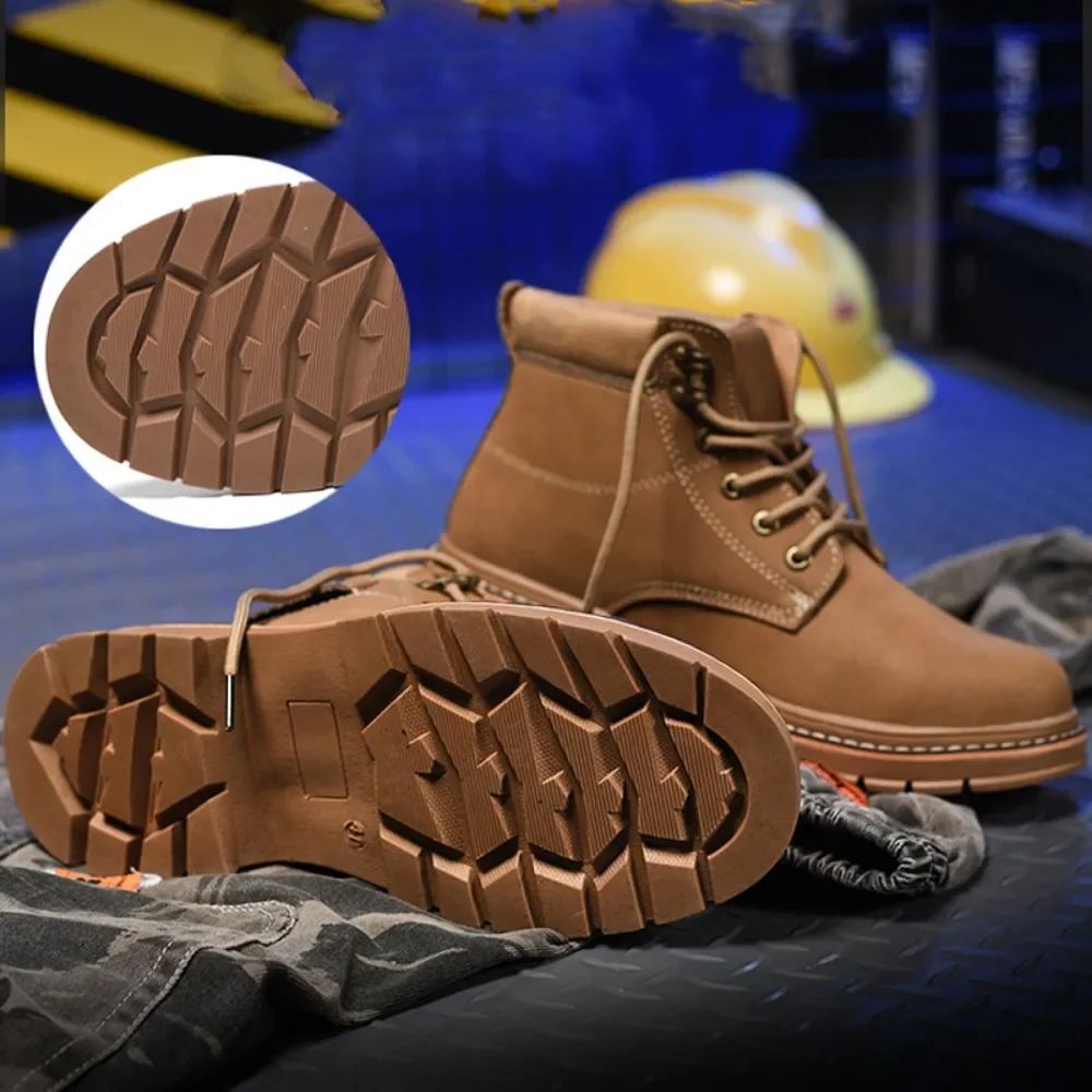 kokybiškas darbas Plieniniai pirštų batai Vyrai 2023 Nauji pramoniniai batai Anti-smash Anti-punkture Apsauginiai batai darbo batams