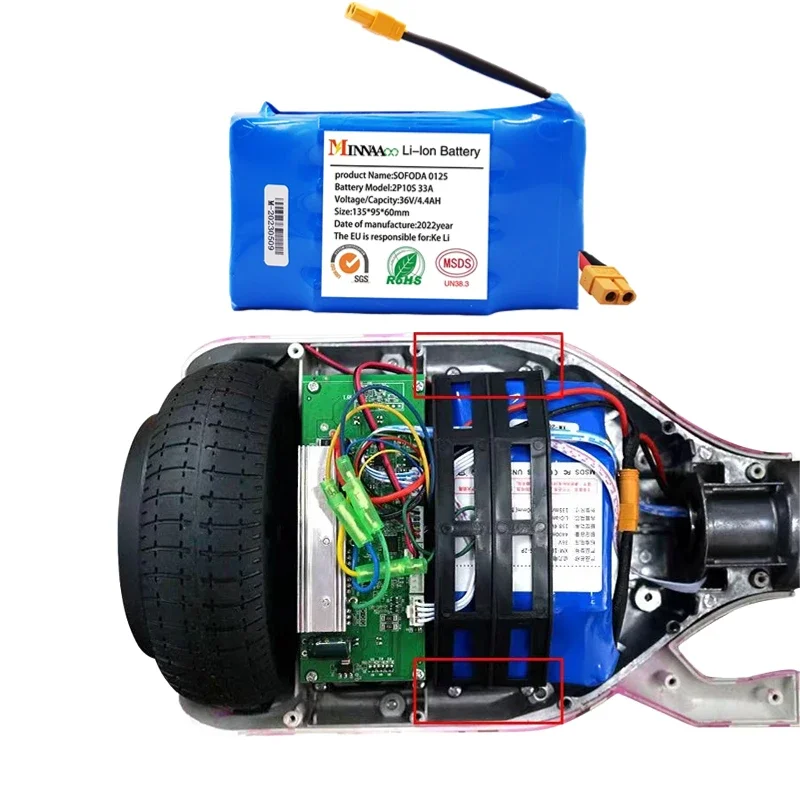 skirta elektriniam savibalansavimui Motoroleris HoverBoard vienaratis Atnaujinti 36V Baterija 12000mAh Įkraunama ličio jonų baterija