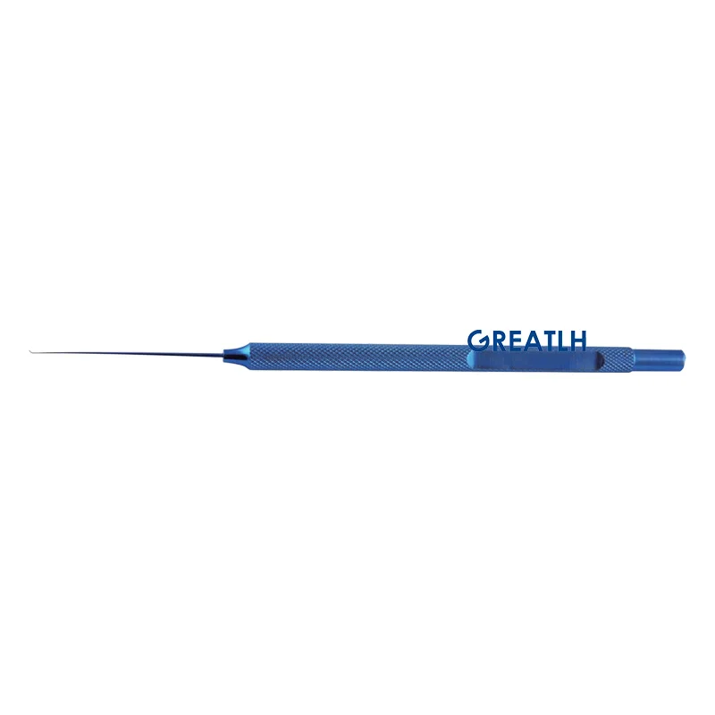 tinklainės kablys 1.5mm antgalis kablys apvalus kampuotas kablys titano lydinio oftalmologinis chirurginis įrankis