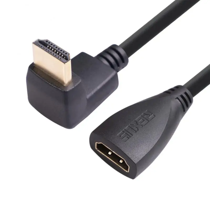 1/2/3PCS laipsnių stačiu kampu alkūnės adapterio kabelis nuo vyriško iki moteriško 4K HDMI suderinamo prailginimo kabelio televizoriui LCD nešiojamasis kompiuteris PS3