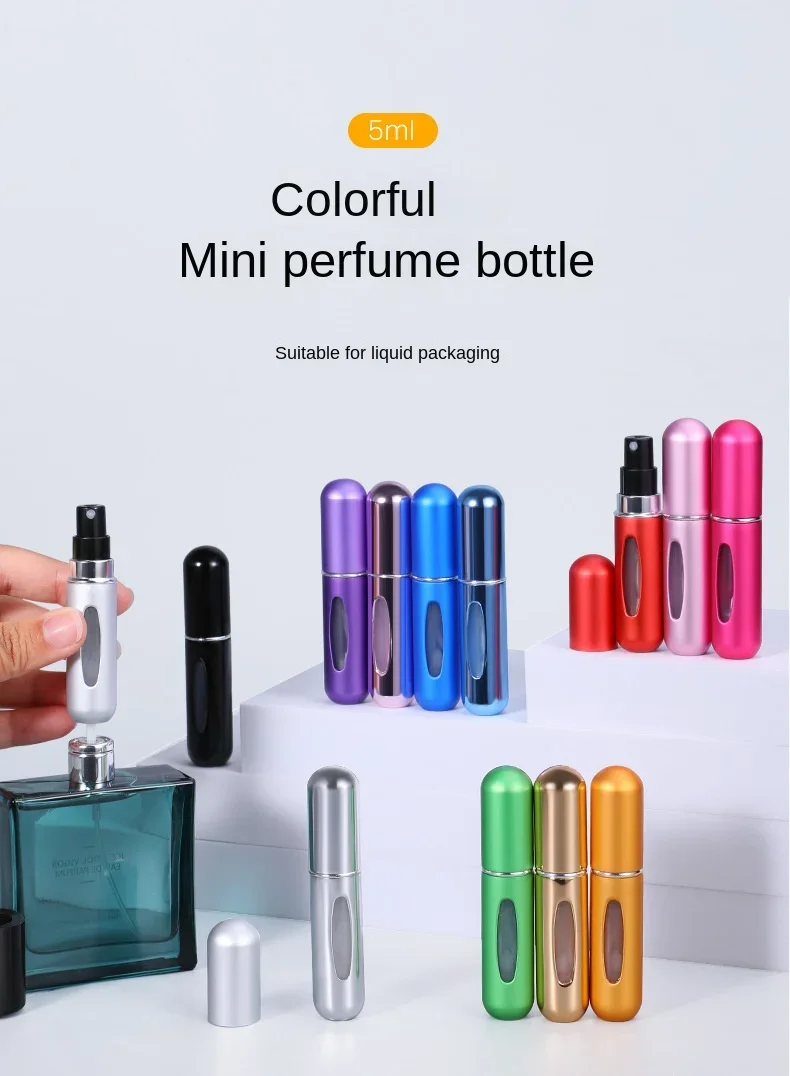 10PCS 5ml kvepalų papildymo buteliukas nešiojamas mini daugkartinis purškiamas indelis kvapo siurblys tuščių kosmetikos indų purkštuvas kelioniniam įrankiui
