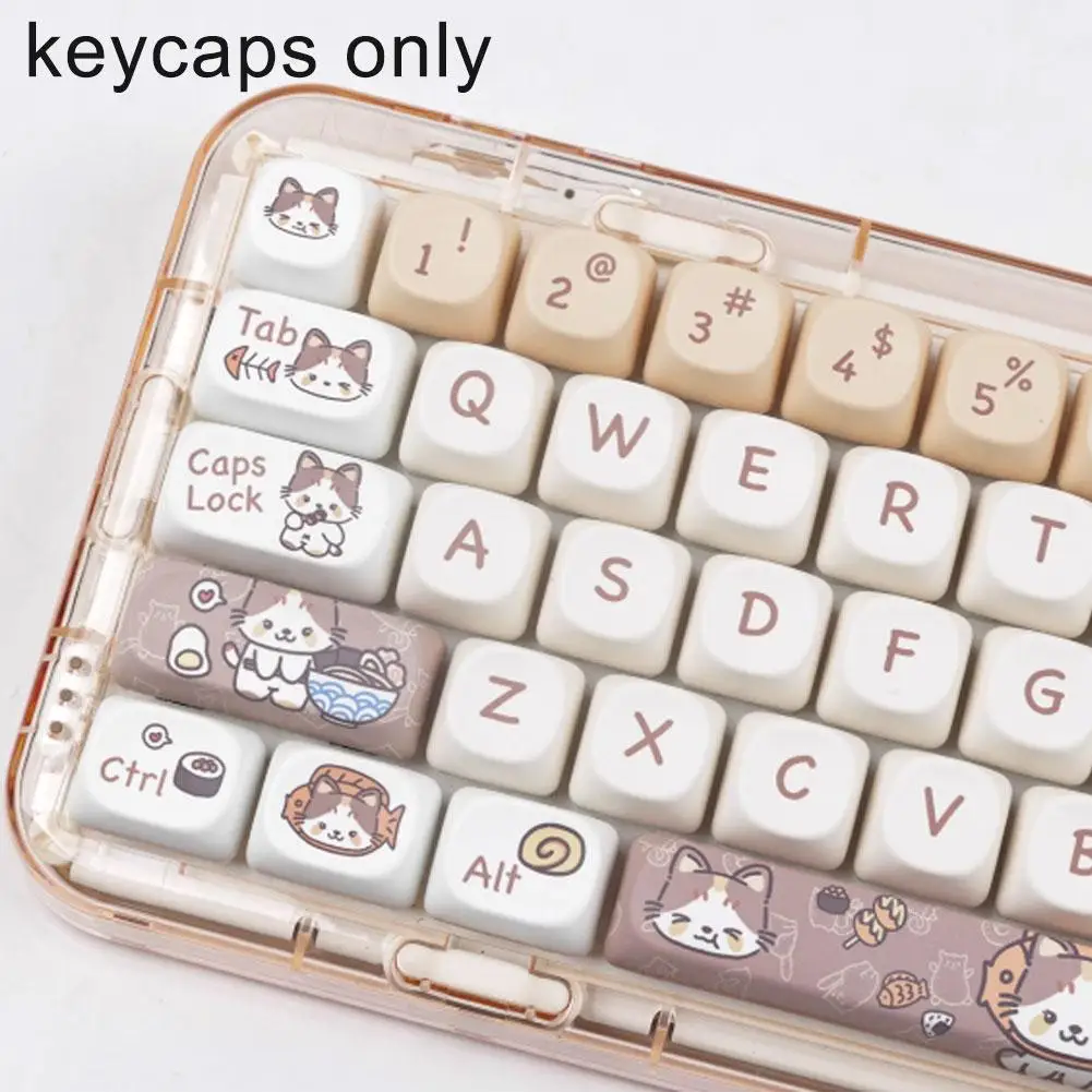 142 Keys MOA Profile Keycap ISO MAC Cute Cat Square DYE-SUB Custom DIY mechaninė klaviatūra PBT Keycap žaidimų priedai