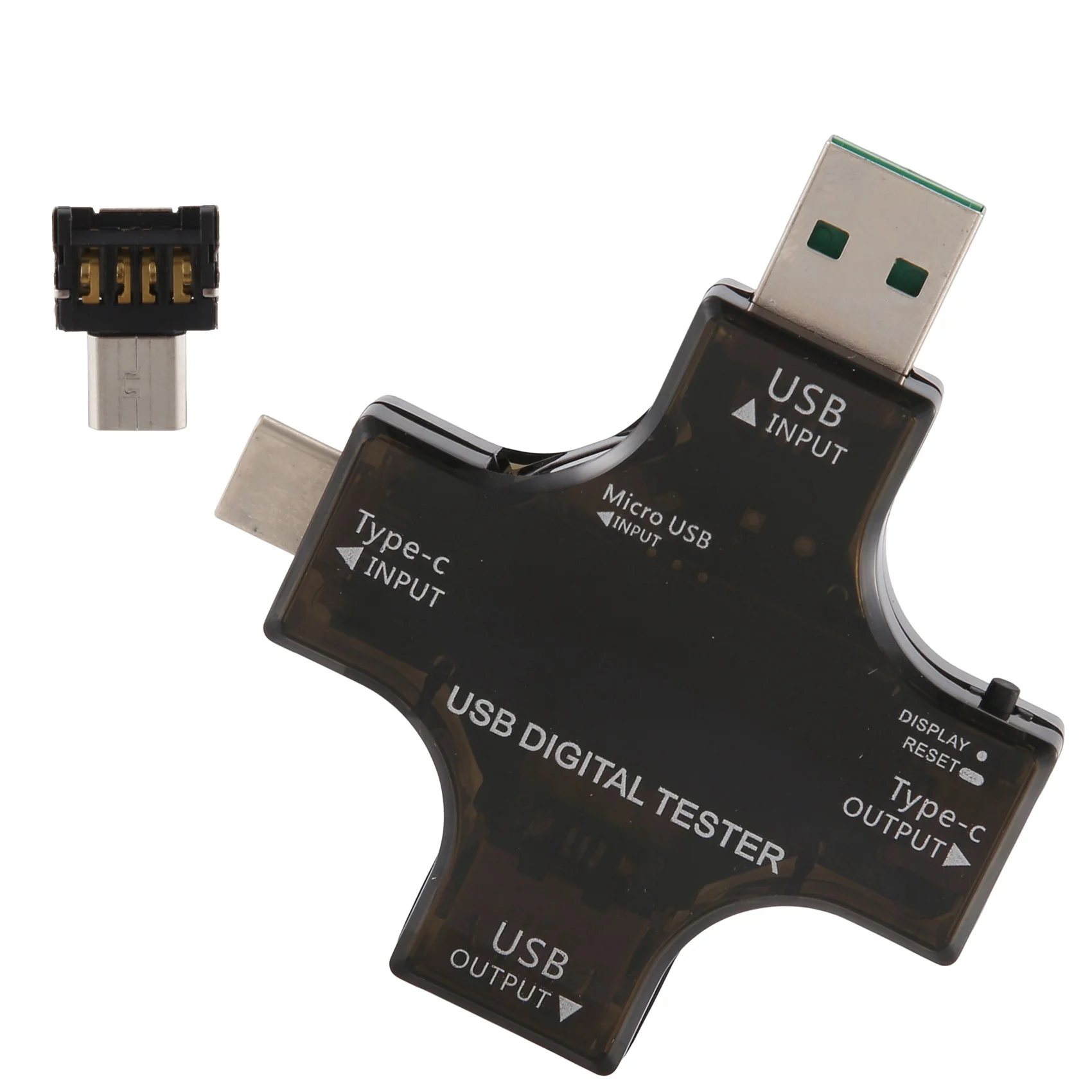 2 in 1 C tipo USB testeris spalvotas ekranas LCD skaitmeninis multimetras, USB C įtampos srovės voltmetras ampero voltmetro detektorius