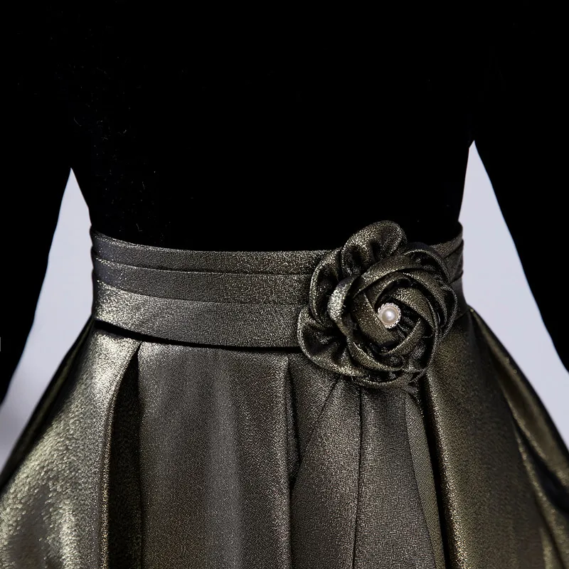 2023 Jaunesnioji pamergė Dideyttawl Gėlių mergaičių suknelė vakarėliui Ilga oficiali suknelė Vintage Velvet ilgomis rankovėmis Spindintis satinas