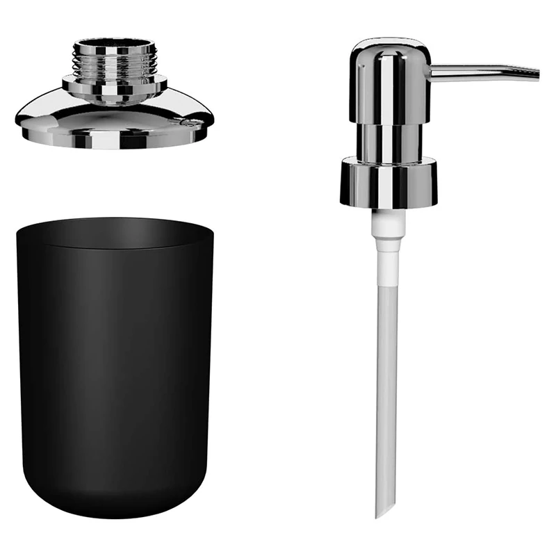 4 dalių plastikinis vonios aksesuarų rinkinys vonios tualeto šepetėlių priedų rinkinys su dantų šepetėlio laikikliu Dantų šepetėlio puodelis (juodas)