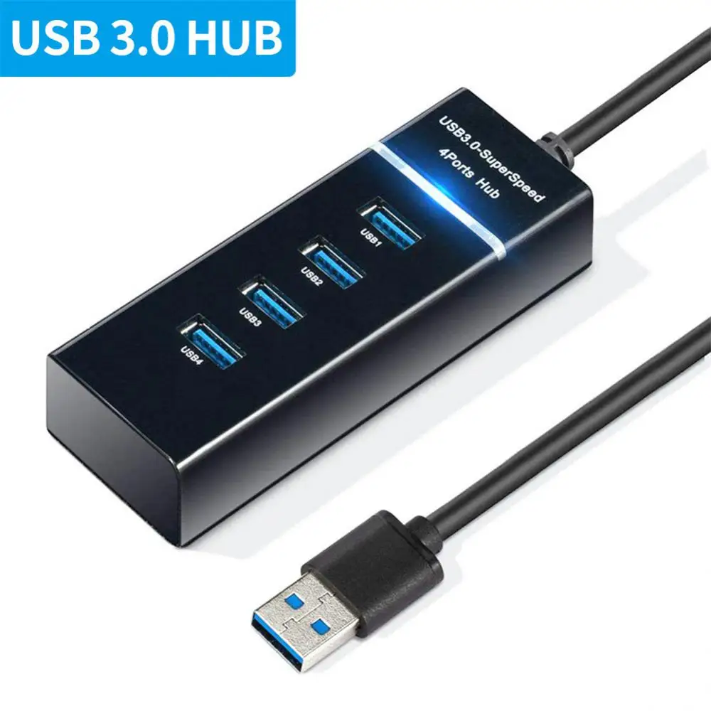 Elough 4 prievadai USB šakotuvas 3 0 didelės spartos kelių USB skirstytuvų adapteris OTG kompiuterio priedams 30/120cm