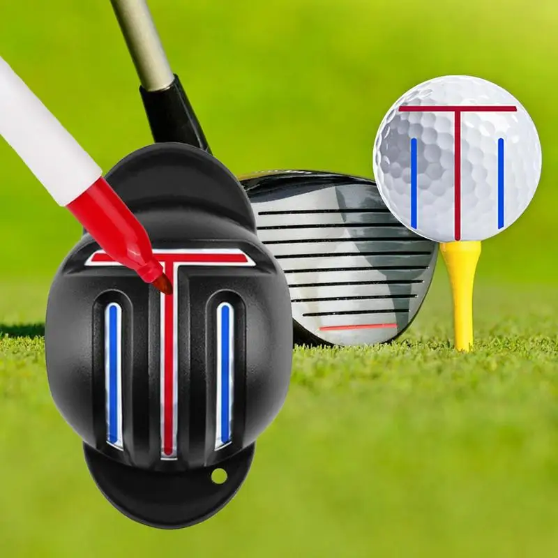 Golf Scriber golfo kamuoliuko įdėklo lygiavimo įrankis golfo kamuoliuko įdėklo piešimo įrankis su 2 rašiklių tikslaus kamuoliuko taško žymeklio įrankiu