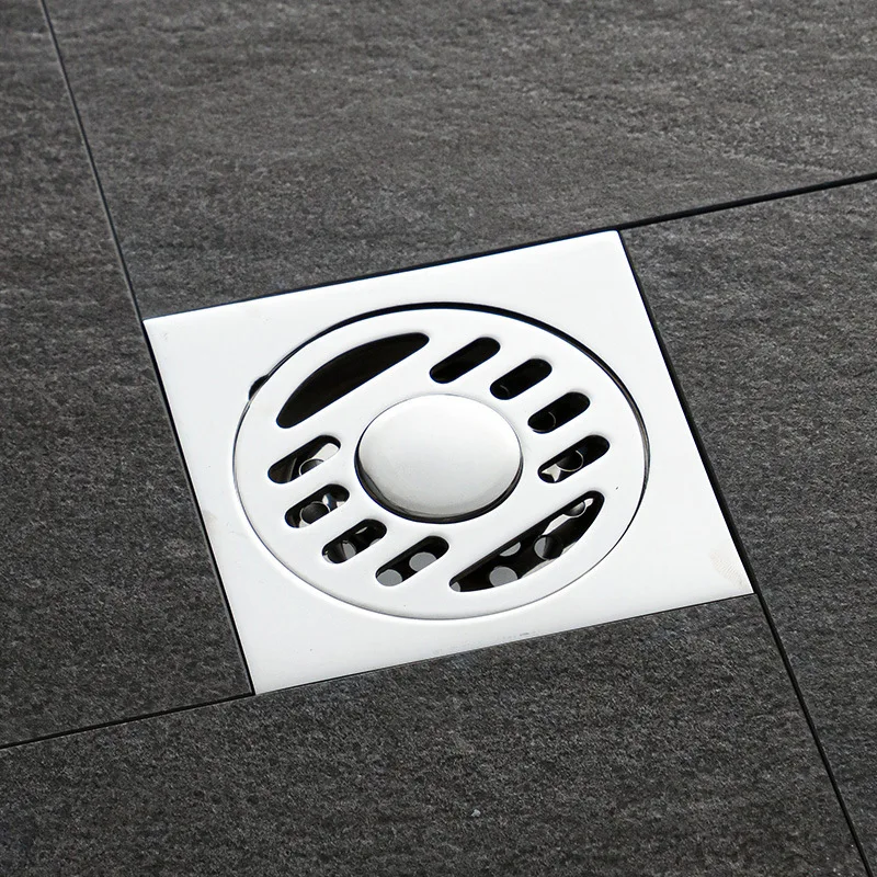 Grindų kanalizacijos juostelė nuo kvapo Matinis juodas dušo nutekėjimo grindys 10Cm nerūdijančio plieno kvadratinis dušo nutekėjimas Vonios kambario aksesuarai