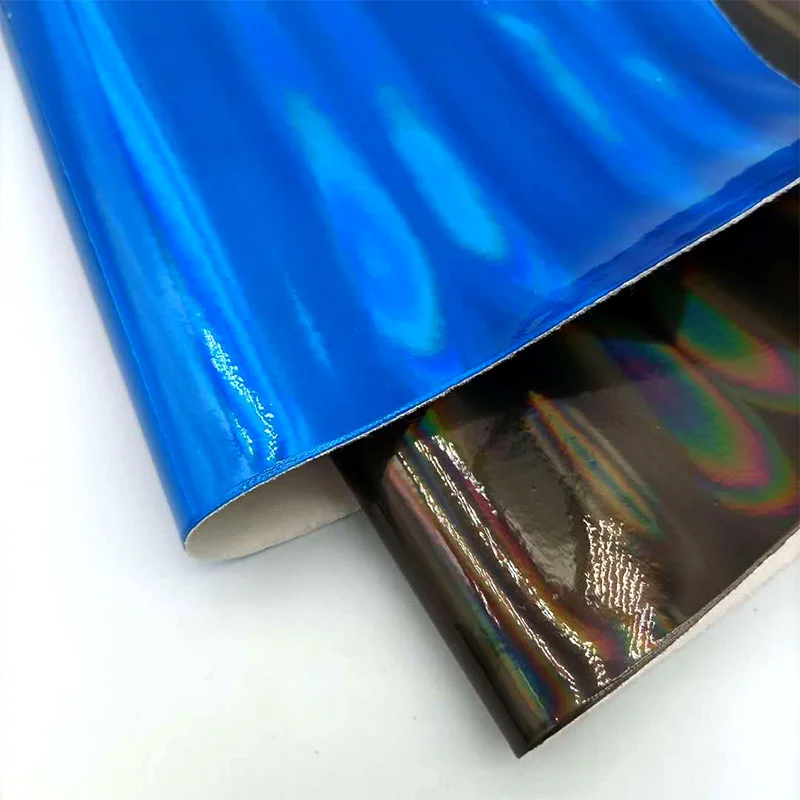 Holografinis lazeris Šviesos banga Dirbtinės odos lakštai Audinys PU auskarų užvalkalui gaminti Lankai Siuvimas Materia Arts Amatai 30*135cm
