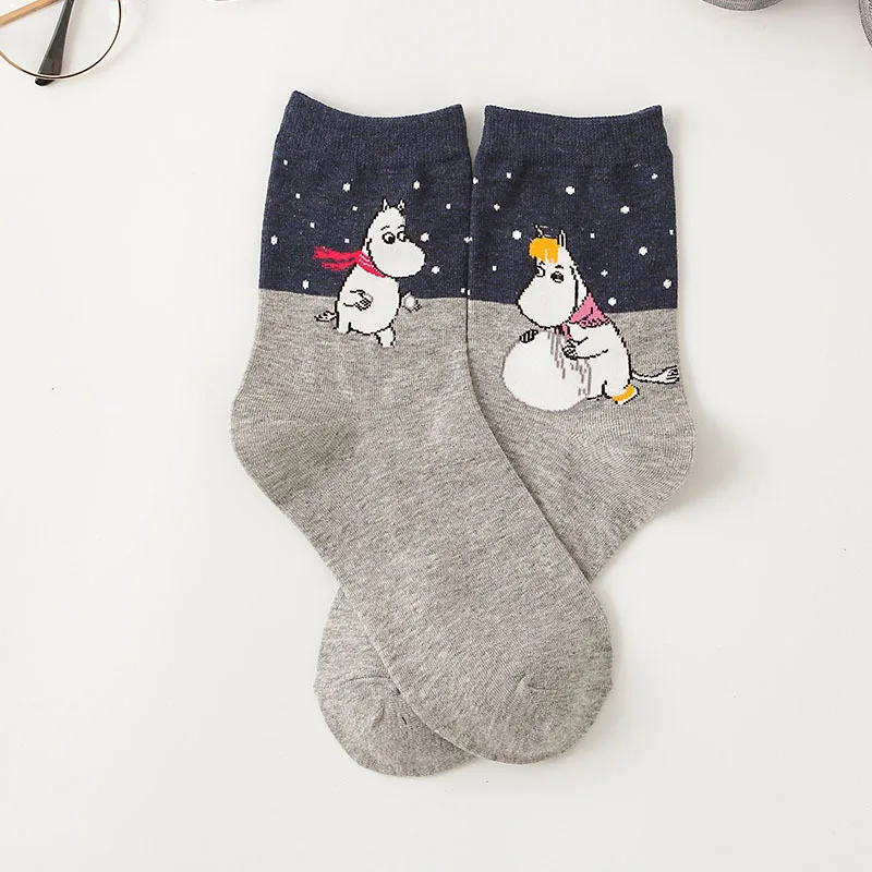 Japaneses Cartoon Lovely Hippo Sock Funny Literary Art Illustration Hippopotamus Animal Socks Unisex Christmas Gift moteriškos kojinės