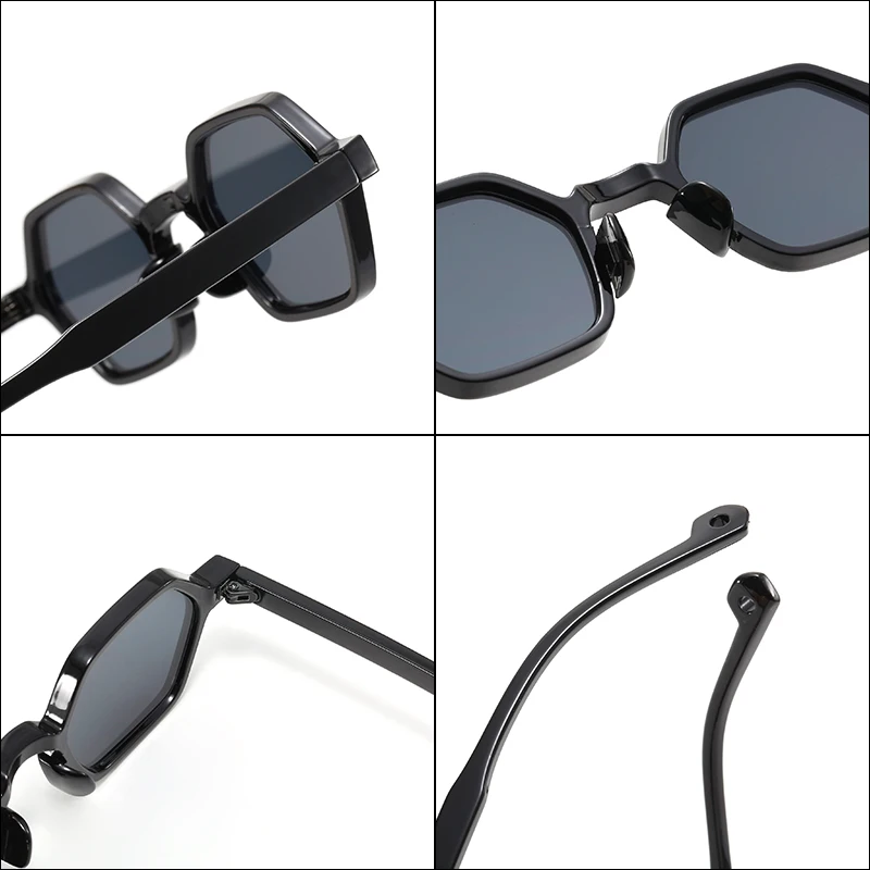 Mados tendencija mažo rėmelio šešiakampiai akiniai nuo saulės, akiniai nuo saulės, fotografija hiphopo apsauga nuo saulės akiniai