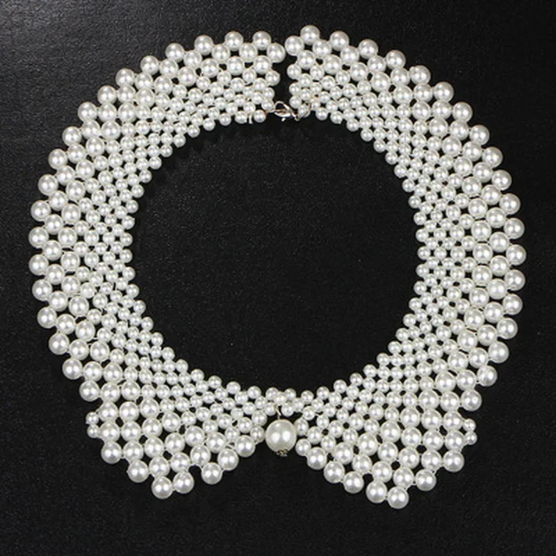 Moterų papuošalų grandinėlės Perlų karoliukai Nėrinių apdaila Apykaklės juostelės Karoliai Vestuviniai papuošalai drabužiams Vestuvinė suknelė