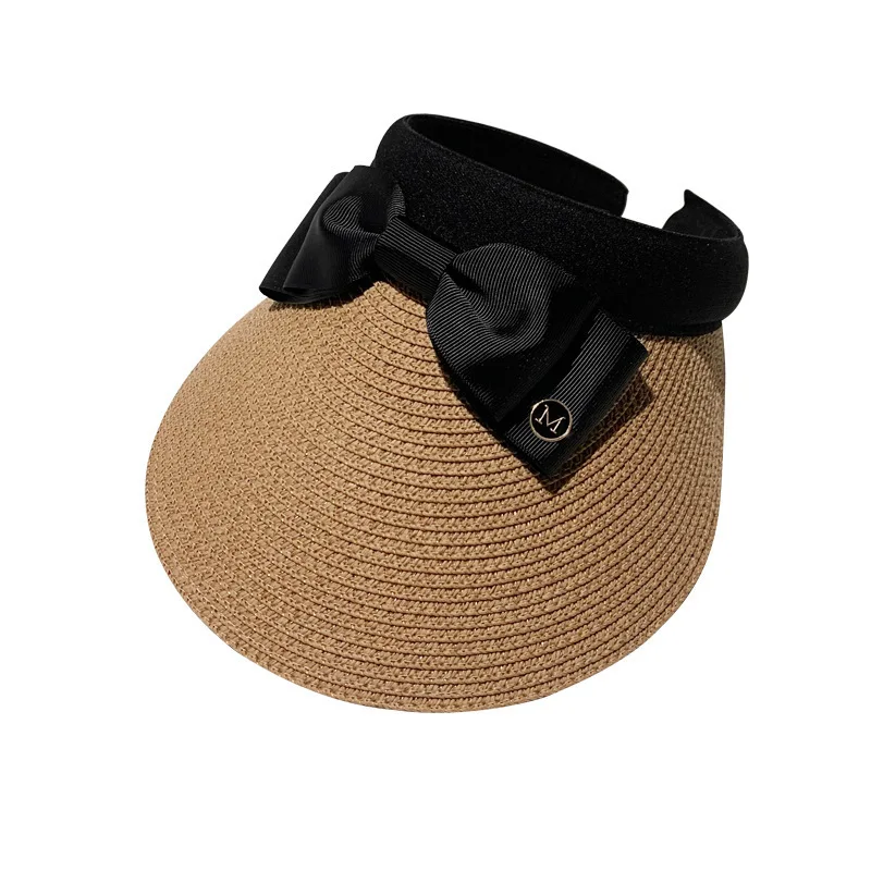 Nauja vasaros moteriška skrybėlė Peteliškė Šiaudinė skrybėlė Paplūdimio tuščiavidurė viršutinė skrybėlė Kelionės lauke Mada M raidė UV apsauga nuo saulės skrybėlė